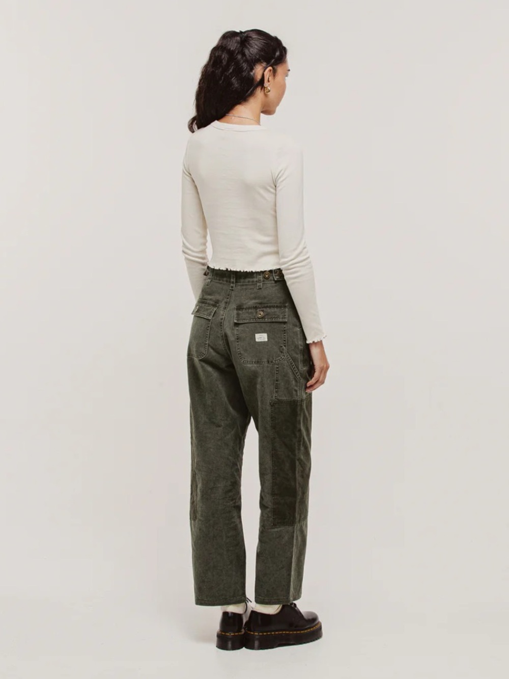 SURPLUS HIGH WAISTED PANTS - KHAKI - Picture 2 of 9